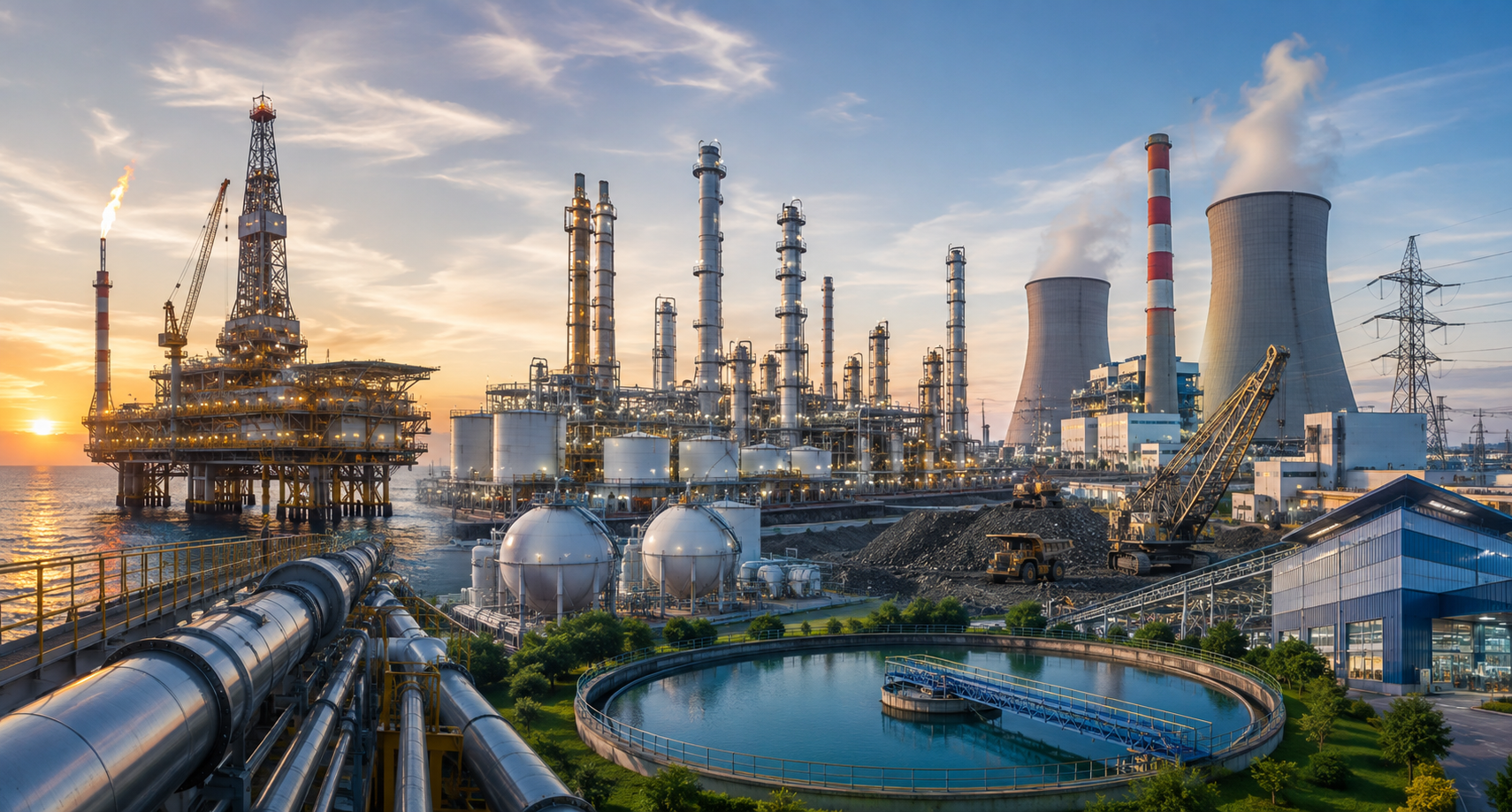 Industrial operations across energy and manufacturing sectors